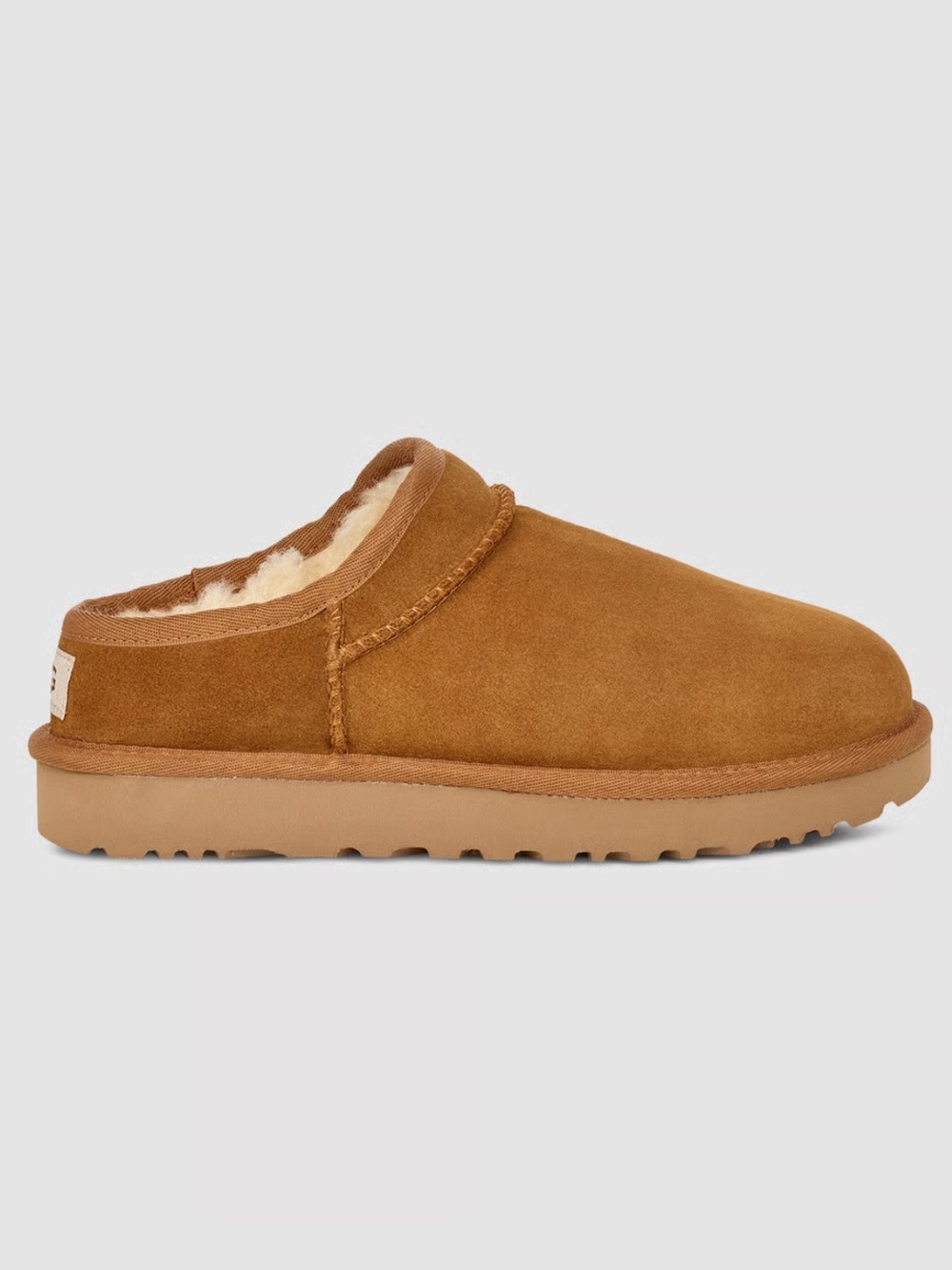 UGG Chestnut Suede Shearling-Lined Slip-On Mule